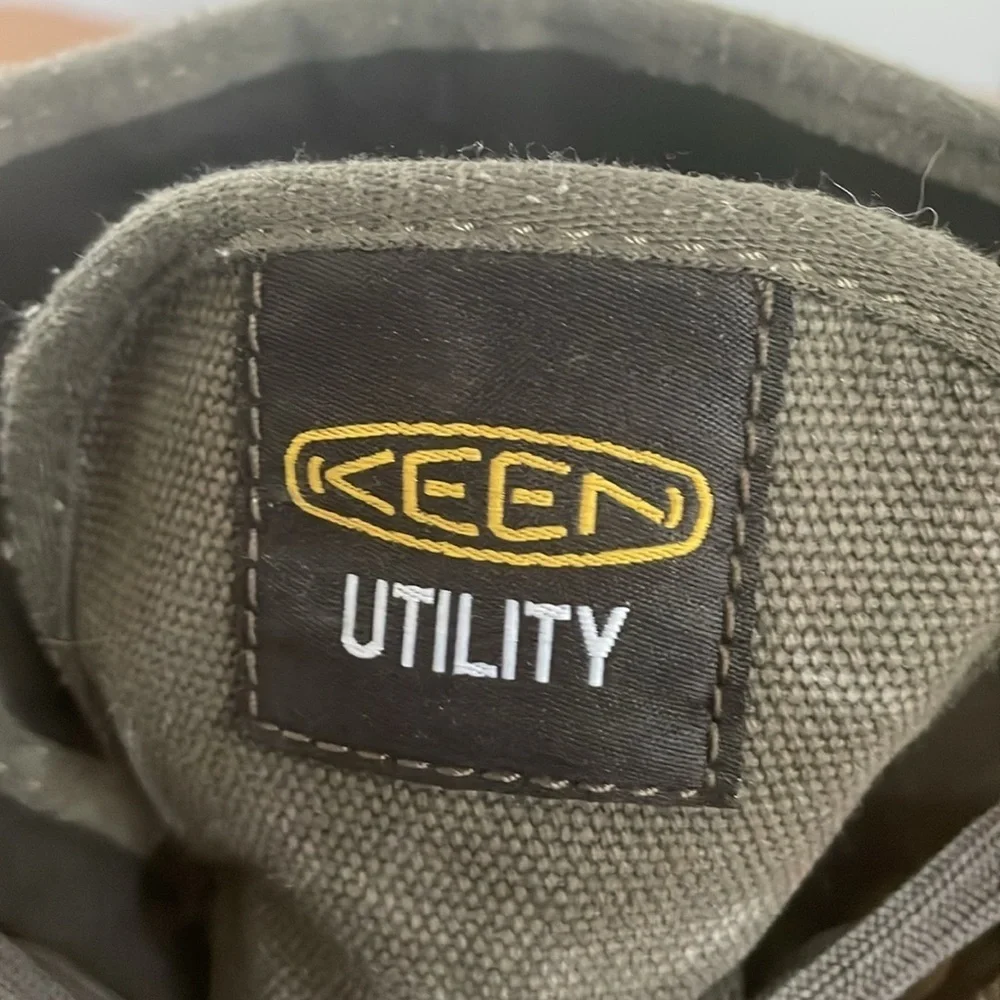 Keen Utility Roswell Mens Size 8.5D Mid Height Canvas Steel Toe Work Boots Olive